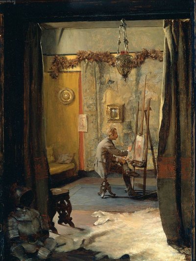 His Studio, Self-Portrait by Ignaz Marcel Gaugengigl